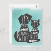 CatとDog Friendsの友最高の人のキャプション ポストカード (正面/裏面)