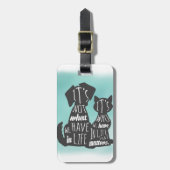 CatとDog Friendsの友最高の人のキャプション ラゲッジタグ (正面縦)