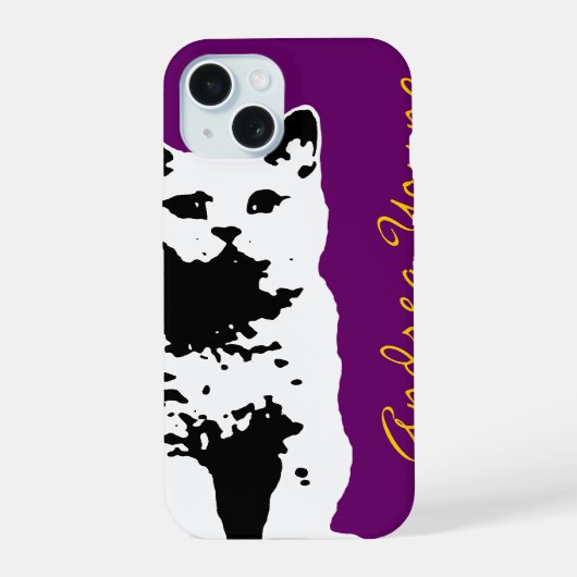 catに名前を追加 iPhone 15ケース (裏面)