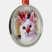 CATのポートレートの天使のオーナメント メタルオーナメント (右)