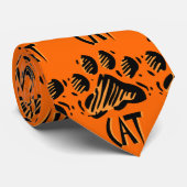 CATの足のプリントのデザインのタイ ネクタイ (ロール)