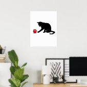 Catの転がサイコロRPGロールのゲ遊ームGaming Lov ポスター (ホームオフィス)