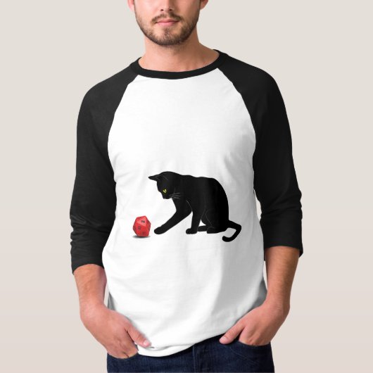Catの転がサイコロRPGロールのゲ遊ームGaming Lov Tシャツ (正面)