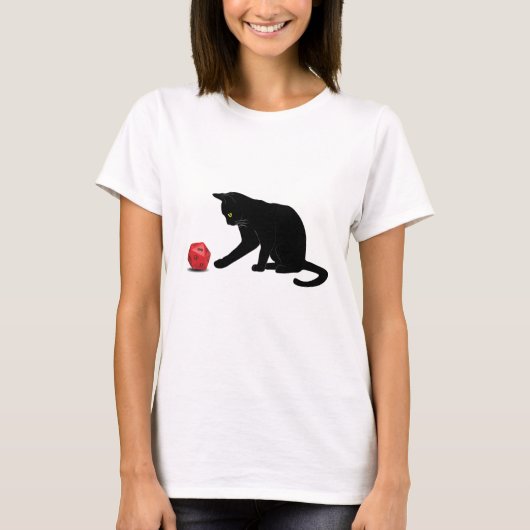 Catの転がサイコロRPGロールのゲ遊ームGaming Lov Tシャツ (正面)