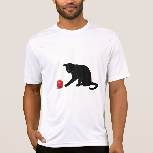 Catの転がサイコロRPGロールのゲ遊ームGaming Lov Tシャツ (正面)