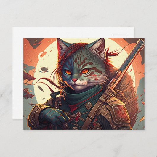 Catはがきを使用して忍者を送信 ポストカード (正面/裏面)