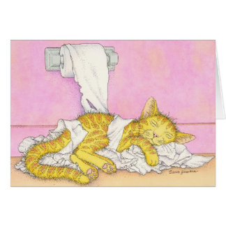 CATはトイレットペーパーで眠ります