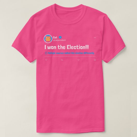 Catは争いのある大統領のツイートに走勝った Tシャツ (デザイン正面)