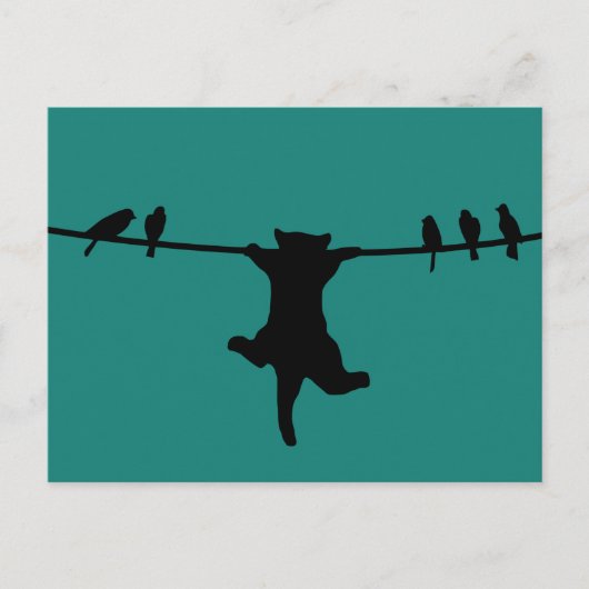 Catは電源コードに依存 ポストカード (正面)