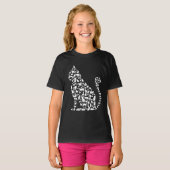 Catアイコンイラストレーションデザイン Tシャツ (正面フル)