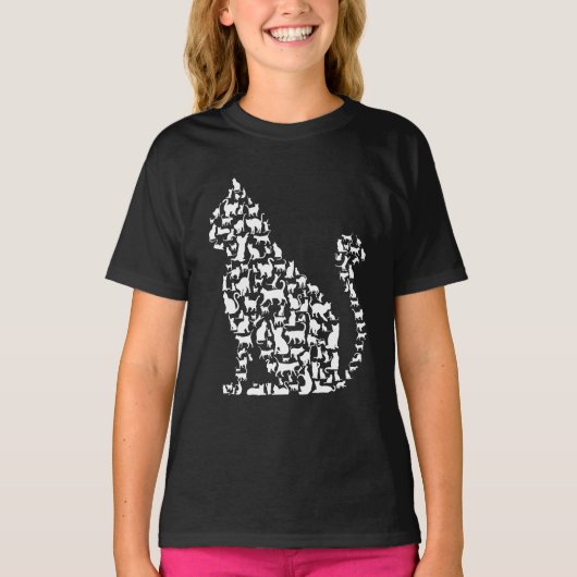 Catアイコンイラストレーションデザイン Tシャツ (正面)