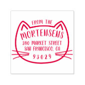 Catアウトラインタイポグラフィファミリ名差出人住所 セルフインキングスタンプ (デザイン)