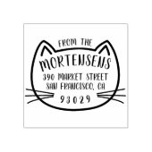 Catアウトラインタイポグラフィファミリ名差出人住所 ラバースタンプ (インプリント)