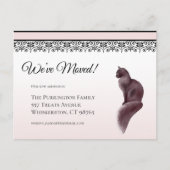 Catエレガント引っ越しましたピンクの住所の変更 ポストカード (正面)