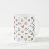 Catカスタマイズ可能な誕生日文字オン曇りマグカップ フロストグラスマグカップ (正面右)