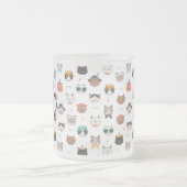 Catカスタマイズ可能な誕生日文字オン曇りマグカップ フロストグラスマグカップ (中央)