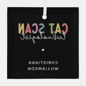 CATカスタムスキャン技術者CT技術ギフト ガラスオーナメント (裏面)