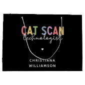 CATカスタムスキャン技術者CT技術ギフト ラージペーパーバッグ (裏面)