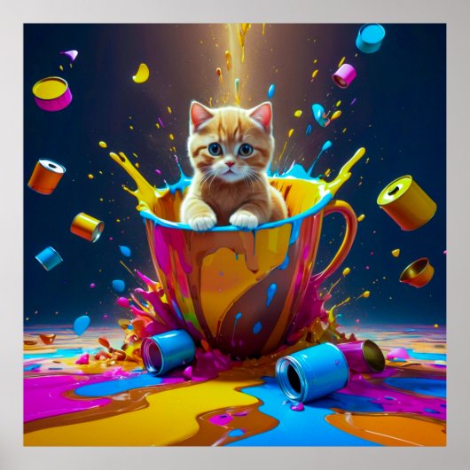 Catカラフル-tastrophe:ペーと絵を描の会い ポスター (正面)