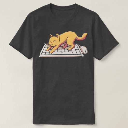 CatキーボードNoパーソナル宇宙 Tシャツ (デザイン正面)