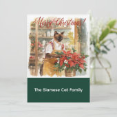 Catクリスマスフラワーアレンジメントバイフローリスト紙 シーズンカード (スタンド正面)