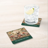 Catクリスマスフラワーアレンジメントバイフローリスト紙 スクエアペーパーコースター (インサイチュ)