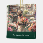 Catクリスマスフラワーアレンジメントバイフローリスト紙 セラミックオーナメント (左)