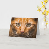 Catクローズアップのカスタマイズ可能なグリーティングカード カード (黄色い花)