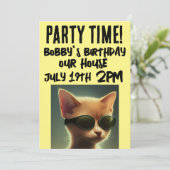 CATクールスクリプト子供の誕生日招待状 招待状 (スタンド正面)