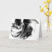 Catグリーティングカード カード (黄色い花)