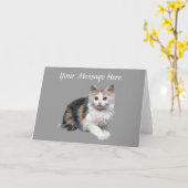 Catグリーティングカード カード (黄色い花)