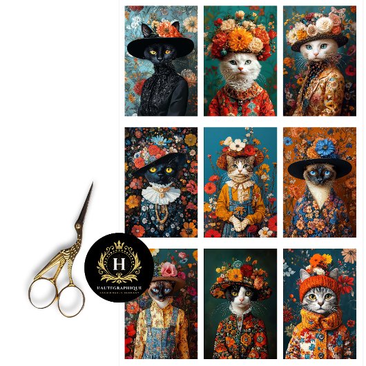 Catコラージュジャンクジャーナルの切り離しティッシュペーパー 薄葉紙