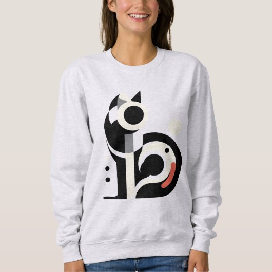 CATジオメトリック –  スウェットシャツ (正面)