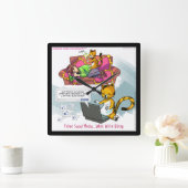 CATソーおもしろいシャルメディアの壁掛け時計 スクエア壁時計 (ホーム)