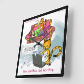 CATソーおもしろいシャルメディアの壁掛け時計 スクエア壁時計 (傾斜)