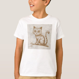 CatテクスチャINレトロ90デザイン Tシャツ