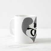 CATテール – ラブ白黒 コーヒーマグカップ (正面左)