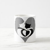CATテール – ラブ白黒 コーヒーマグカップ (中央)