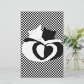 CATテール – ラブ白黒 便箋 (スタンド正面)