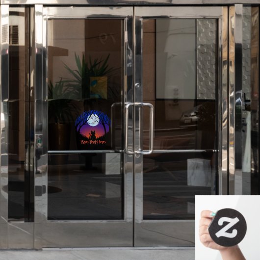 Catデカールのパーソナライズ猫好き・ウィンドウデカール ウィンドウサイン (オフィスドア)