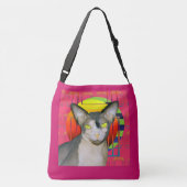 CatデザインとSphynx Cat忍者オンピンク クロスボディバッグ (裏面)