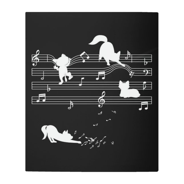 Catノートの遊ミュージシャン メタルプリント (正面)