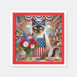 CATバーベキューパーティー7月4日インディペンデンスデー スタンダードカクテルナプキン