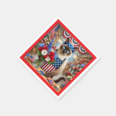 CATバーベキューパーティー7月4日インディペンデンスデー スタンダードカクテルナプキン (角)