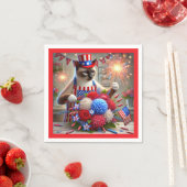 CATバーベキューパーティー7月4日インディペンデンスデー スタンダードカクテルナプキン (インサイチュ)