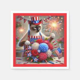 CATバーベキューパーティー7月4日インディペンデンスデー スタンダードカクテルナプキン