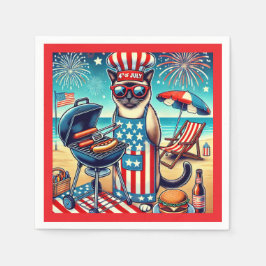 CATバーベキューパーティー7月4日インディペンデンスデー スタンダードカクテルナプキン