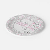 Catパターン誕生日紙プレート ペーパープレート (アングル)