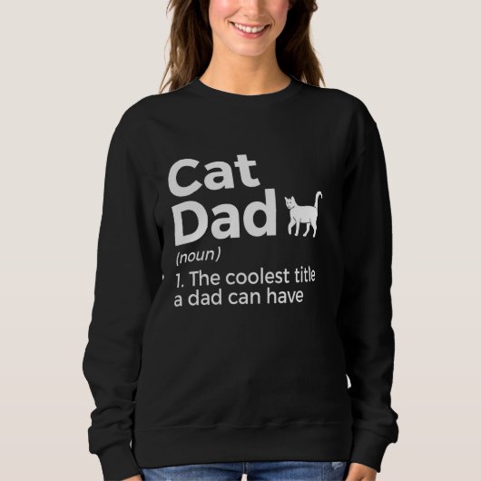 Catパパ定義おもしろい猫好き スウェットシャツ (正面)