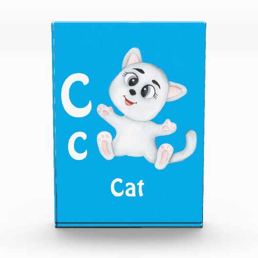 CatパーソナライズABC:レターC – 名前の追加 フォトブロック (正面)